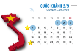 Thông báo lịch nghỉ Lễ Quốc Khánh 2/9/2023
